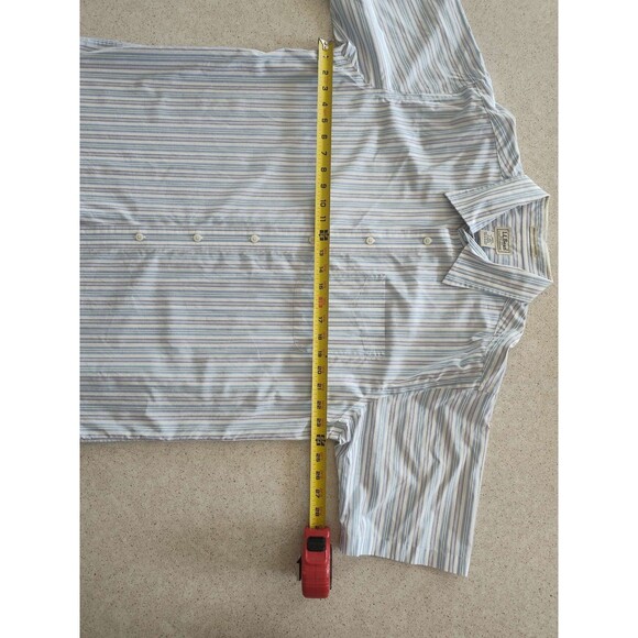 LL Bean Shirt Short Sleeve Button Down Multicolor Stripe Shirt Men's Large - Picture 5 of 8